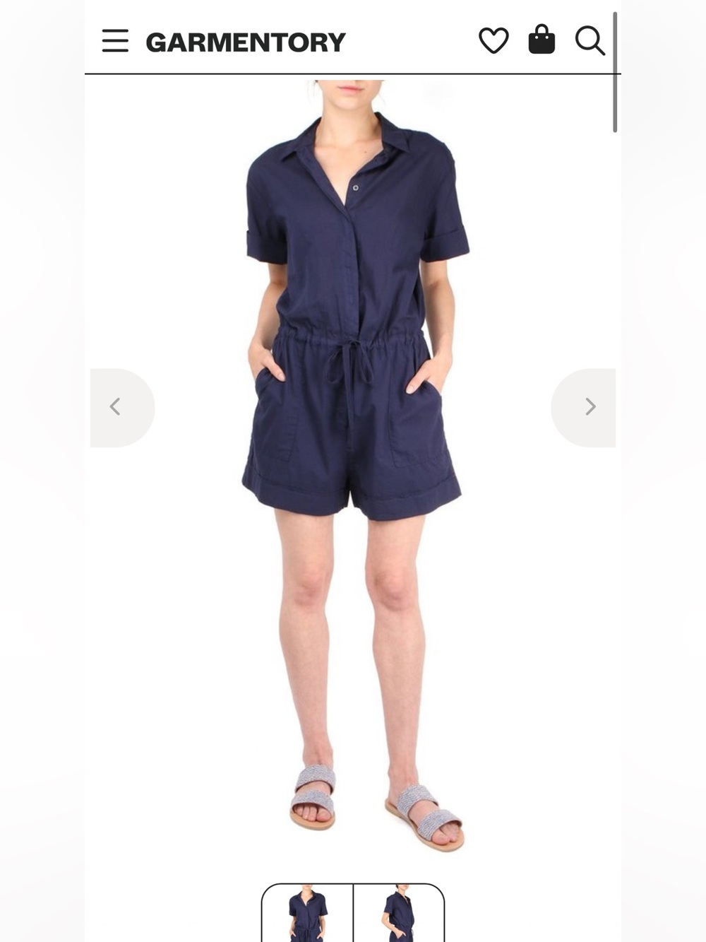 Black Xirena Short Sleeve Button Romper